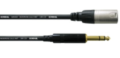 Cordial CFM 3 MV, XLR (3-pin), Male, 6.35mm, Male, 3 m, Black,Silver