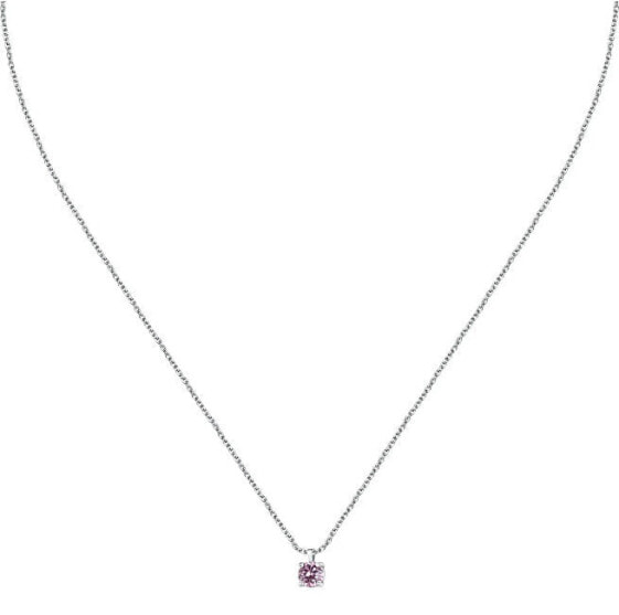 Silver necklace with pink zircon Silver LPS10AWV10