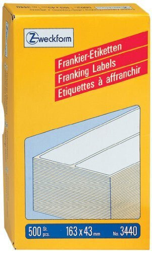 Avery Zweckform Avery Franking Labels - double - 163 x 43 mm - White - Rectangle - 163 x 43 mm - Paper - 500 pc(s) - 2 pc(s)