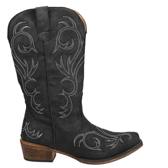 Roper Riley Round Toe Cowboy Womens Black Casual Boots 09-021-1566-1021