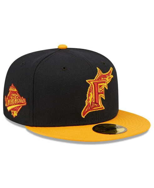 Men's Navy, Gold Florida Marlins Primary Logo 59FIFTY Fitted Hat