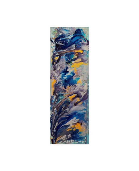 Hilary Winfield 'Infusion Blue Yellow' Canvas Art - 19" x 6" x 2"