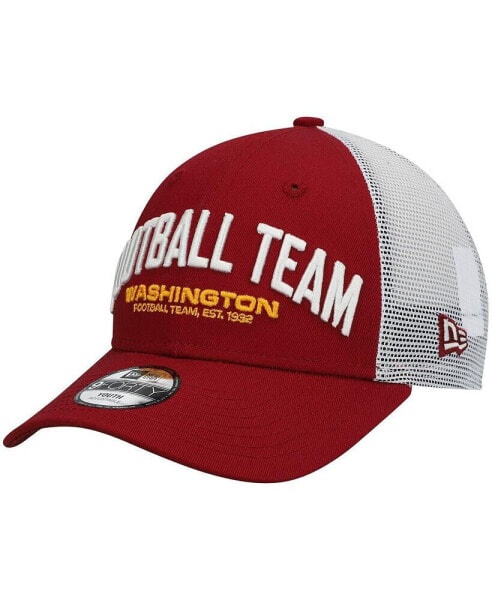 Big Boys Burgundy, White Washington Football Team Team Title 9Forty Snapback Hat