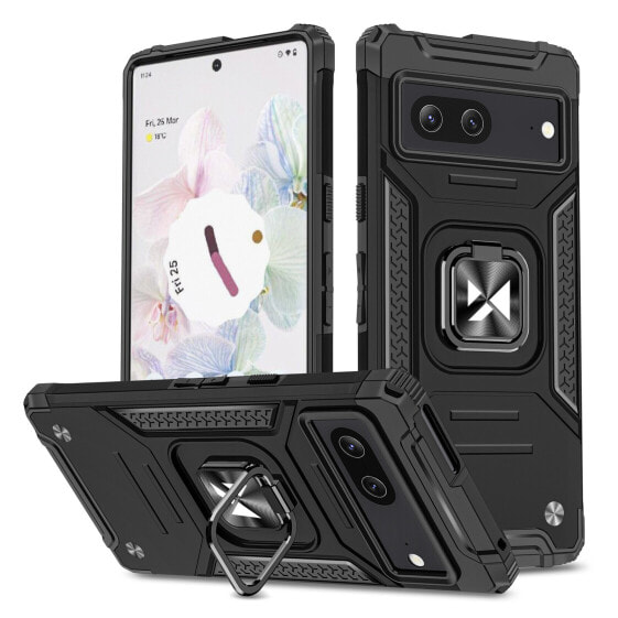 Чехол для смартфона Wozinsky Ring Armor для Google Pixel 7 с ударопрочным покрытием и магнитным креплением черный
