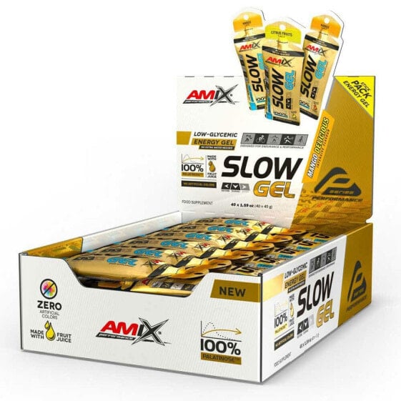 AMIX Slow 45g 40 Units Mango Energy Gels Box