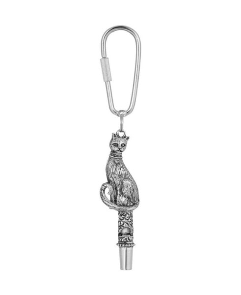 2028 women's Pewter Cat Whistle Key Fob