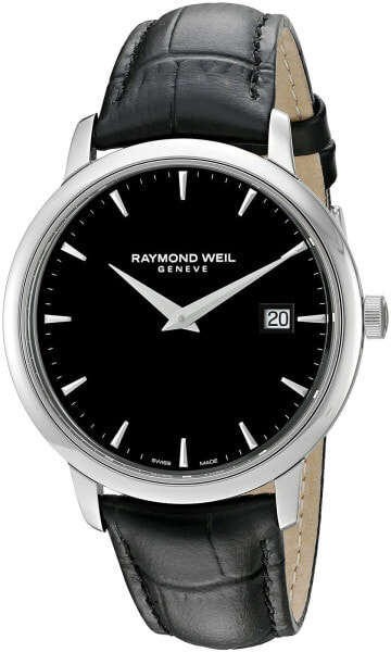 Raymond Weil Men's 'Toccata' Swiss Quartz Stainless Steel and Leather Watch C...