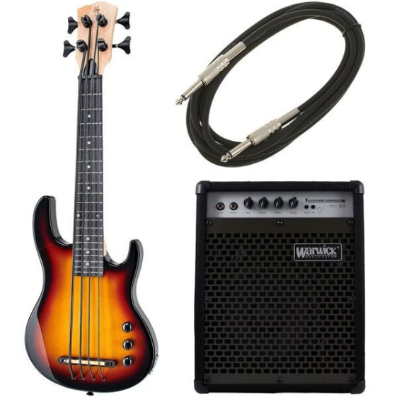 Harley Benton Solid U-Bass Sunburst Bundle