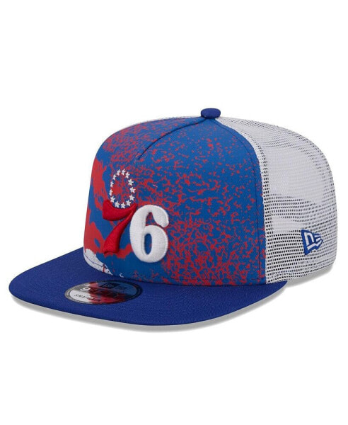 Бейсболка кепка New Era мужская Royal Philadelphia 76ers Court Sport Speckle 9fifty Snapback Hat