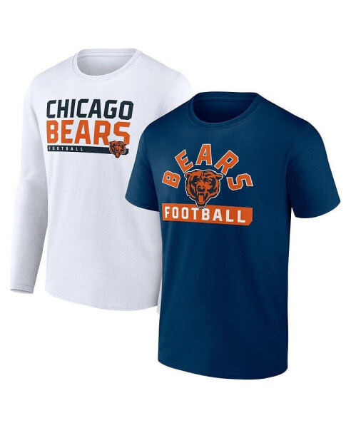 Men's Navy, White Chicago Bears Two-Pack 2023 Schedule T-shirt Combo Set