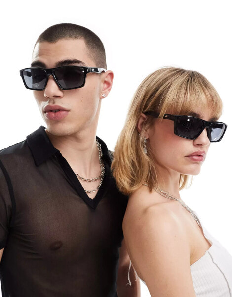 Le Specs dauntless square sunglasses in black