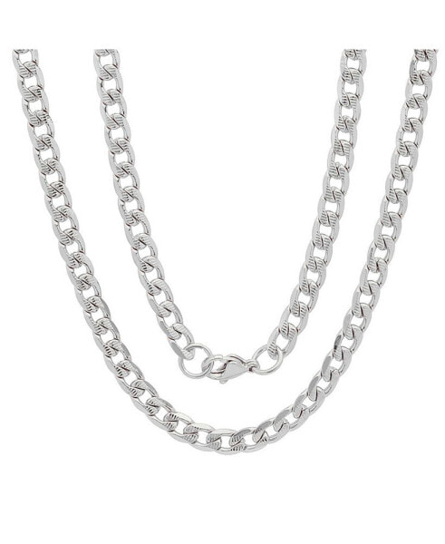 Men's Stainless Steel Accented 6mm Cuban Chain 24" Necklaces