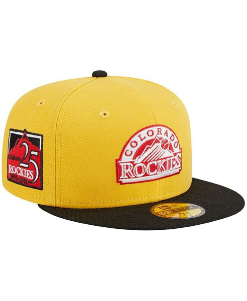 Men's Yellow, Black Colorado Rockies Grilled 59FIFTY Fitted Hat