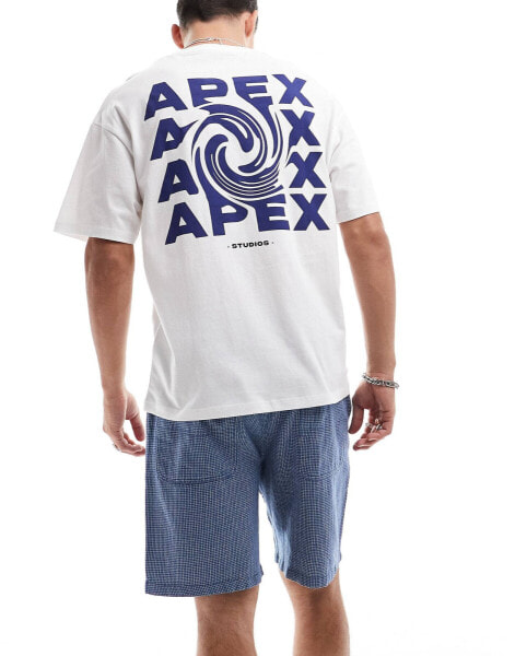 Jack & Jones oversized t-shirt with apex backprint in white