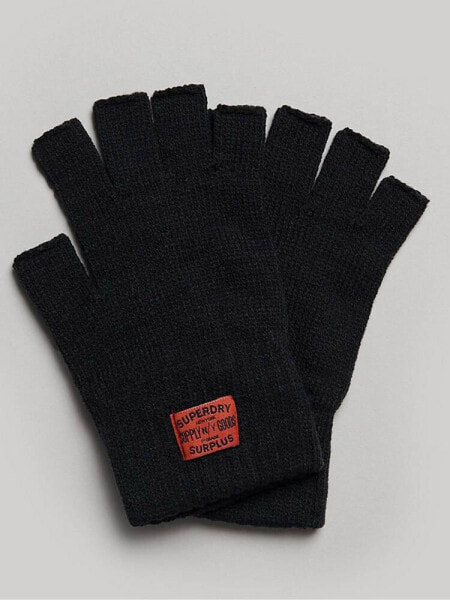 Superdry Workwear knitted gloves in black