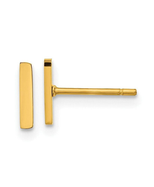 Stainless Steel Polished Yellow IP-plated Vertical Bar Earrings