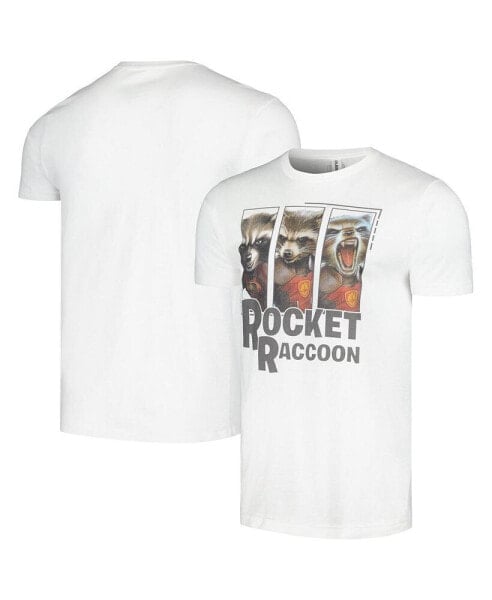 Men's and Women's White Guardians of the Galaxy Rocket Raccoon Panels T-shirt