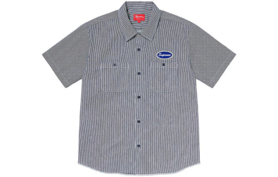 Supreme FW20 Week 1 Studded Patch S/S Work Shirt 贴标口袋休闲工装短袖衬衫 男女同款 / Рубашка Supreme FW20 Week 1 Studded Patch SS Work Shirt SUP-FW20-031