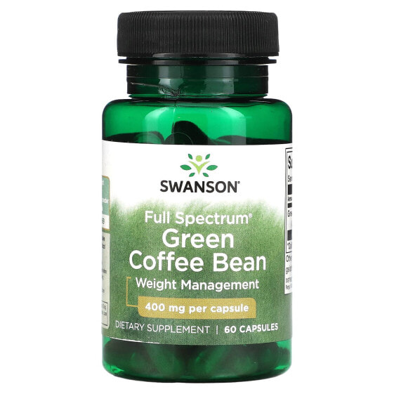 Комплекс для похудения Swanson Full Spectrum Green Coffee Bean, 400 мг, 60 капсул