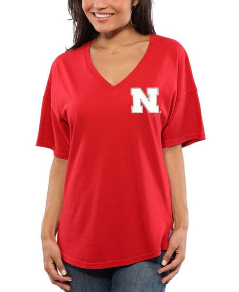 Women's Scarlet Nebraska Huskers Oversized T-shirt