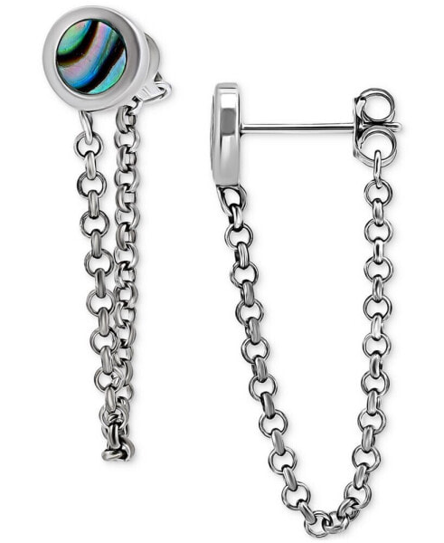 Abalone Chain Front and Back Drop Earrings in Sterling Silver (Also in Pink Shell), Created for Macy's