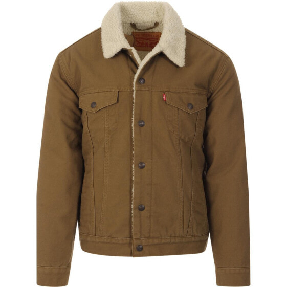 Levi's Men's Big & Tall Sherpa Trucker Jacket Cougar Canvas 588970004