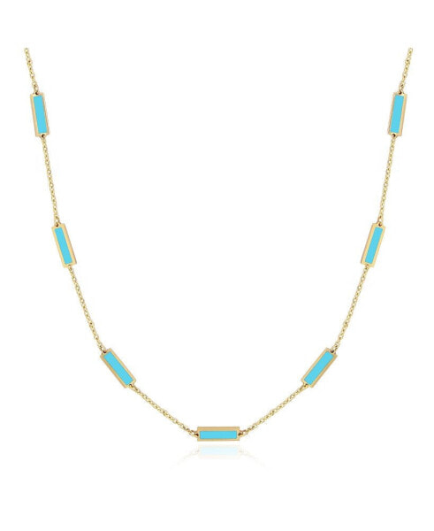 The Lovery turquoise Bar Chain Necklace