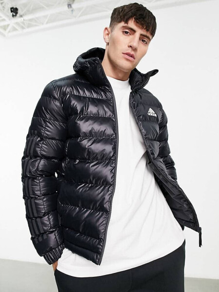 adidas Outdoor hooded parka in black 