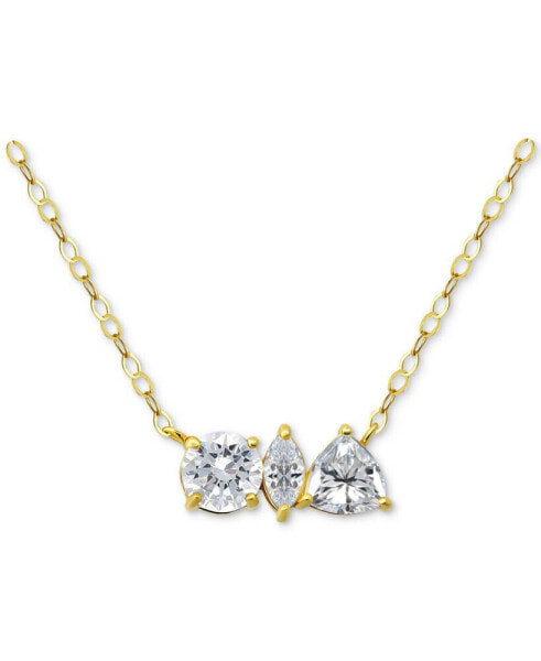 Giani Bernini cubic Zirconia Multi-Cut Pendant Necklace in 18k Gold-Plated Sterling Silver, 16" + 2" extender, Created for Macy's