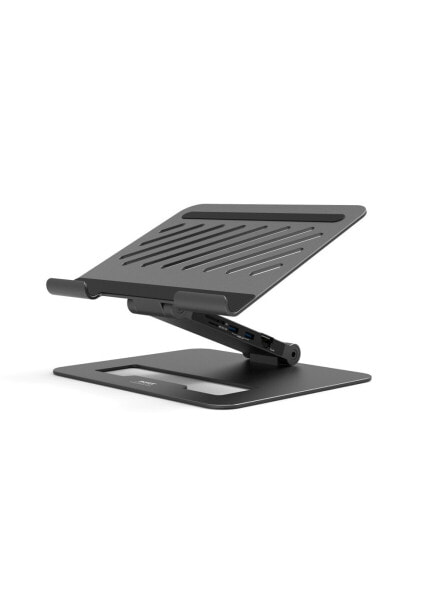 PORT Designs 2 IN 1 USB-C docking station with notebook stand - Notebook stand - Black - Aluminium - 254 - 439.4 mm (10 - 17.3") - 45 - 205 mm - 0 - 90°