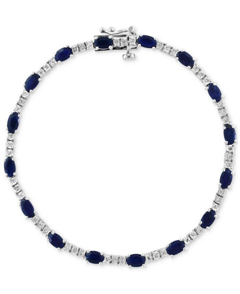 EFFY® Sapphire (3-1/20 ct. t.w.) & Diamond (1/5 ct. t.w.) Tennis Bracelet in Sterling Silver