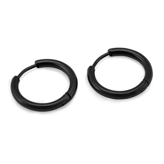 Black round earrings KS-156