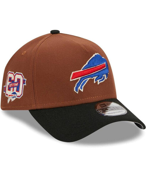 Men's Brown, Black Buffalo Bills Harvest A-Frame 60th Anniversary 9FORTY Adjustable Hat