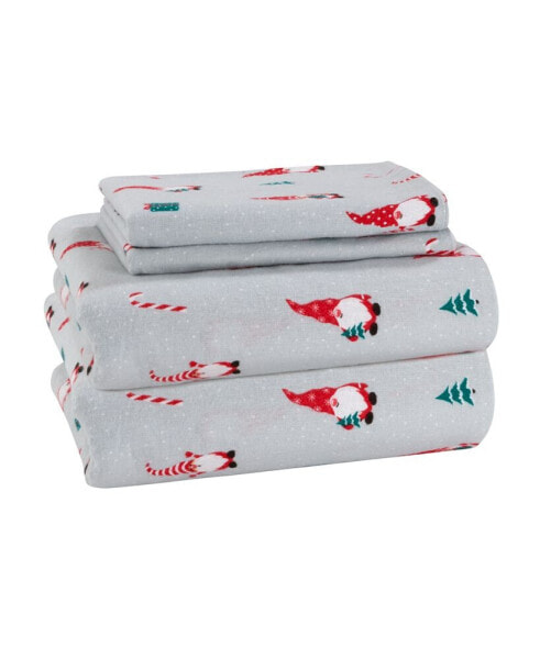 Printed 100% Brushed Cotton Flannel 4-Pc.Sheet Set, Queen