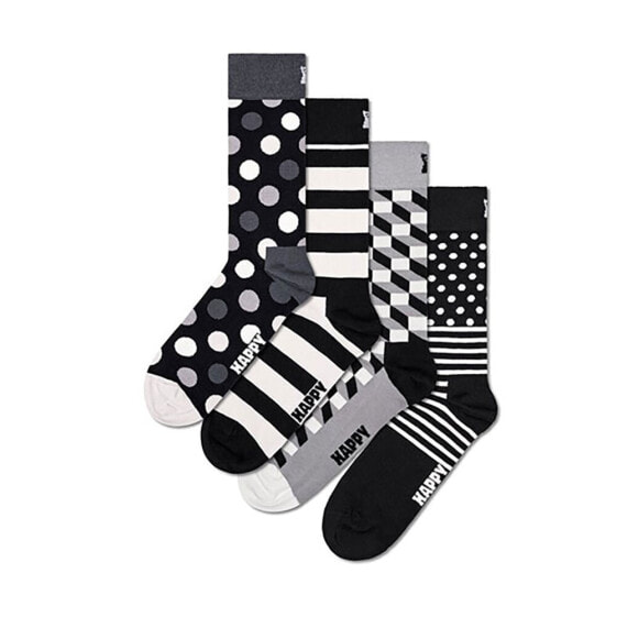 HAPPY SOCKS Classic Black & Whites Gift Set Half long socks 4 pairs