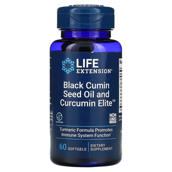 Life Extension, масло из семян черного тмина с Curcumin Elite, 60 капсул