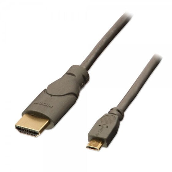Lindy 0.5m HDMI - USB 2.0 Micro B M/M 0,5 m Micro USB Черный, Антрацит 41565
