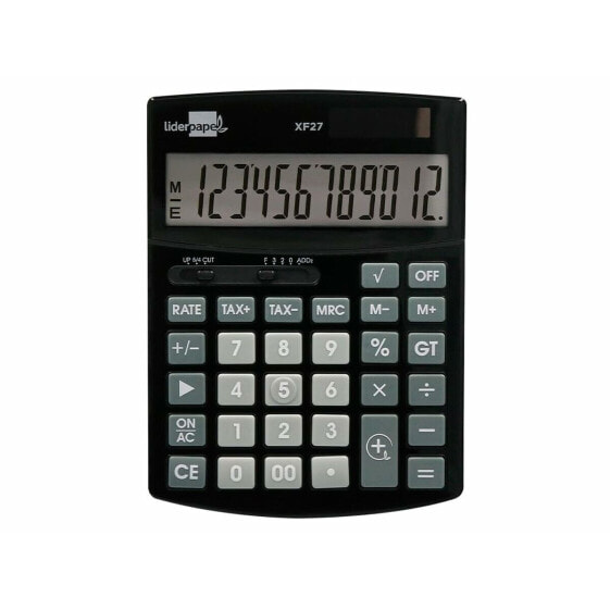 Калькулятор солнечный Liderpapel XF27 Черный Пластик
