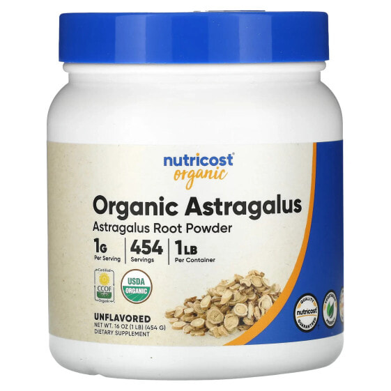 Organic Astragalus Root Powder, Unflavored, 16 oz (454 g)