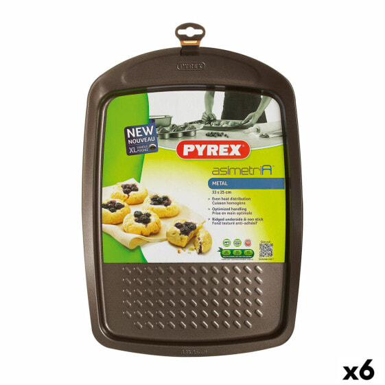 Форма для выпечки Pyrex Asimetria Прямоугольный Чёрный Металл 33 x 25 cm (6 штук)