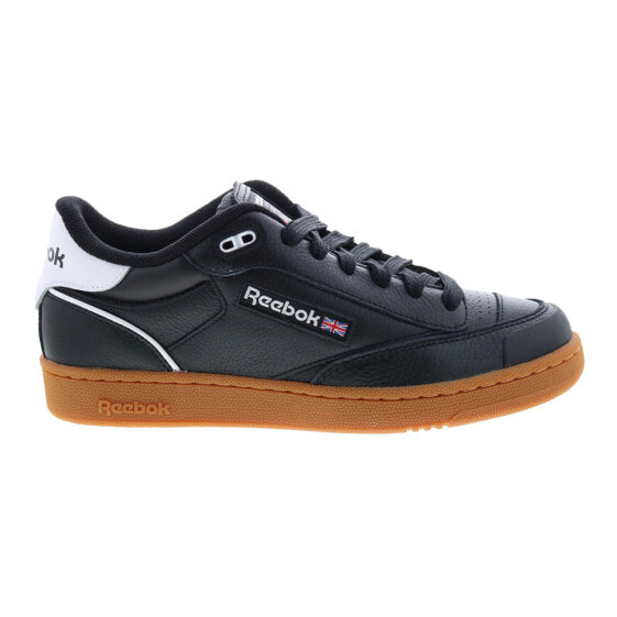 Reebok Club C Bulc Mens Black Leather Lace Up Lifestyle Sneakers Shoes