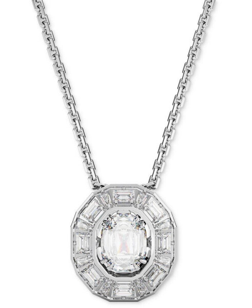 Mesmera Silver-Tone Crystal Pendant Necklace, 18-1/2"