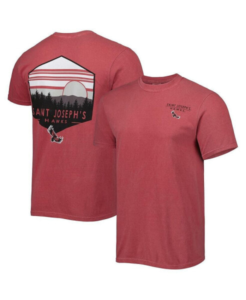 Men's Crimson Saint Joseph's Hawks Landscape Shield T-shirt