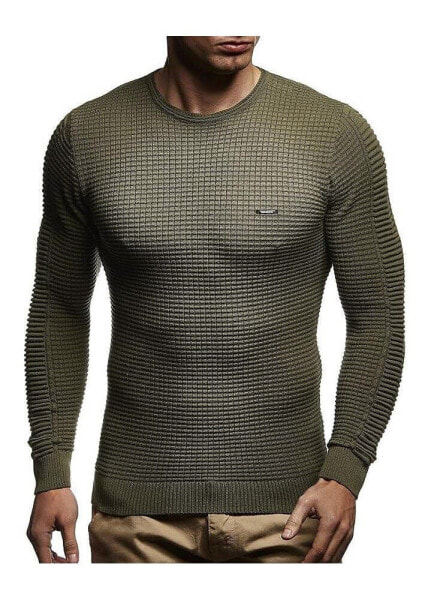 Men's Sweater Pullover Hoodie Basic Crew Neck Sweatshirt Longsleeve Slim Fit LN1545 XX-Large, Khaki