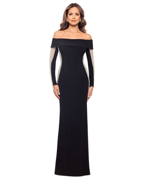 Women's Embellished Off-The-Shoulder Gown