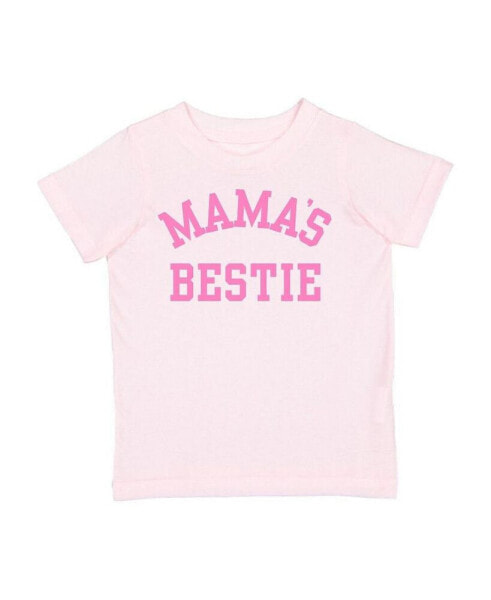 Little and Big Girls Mama's Bestie Short Sleeve T-Shirt