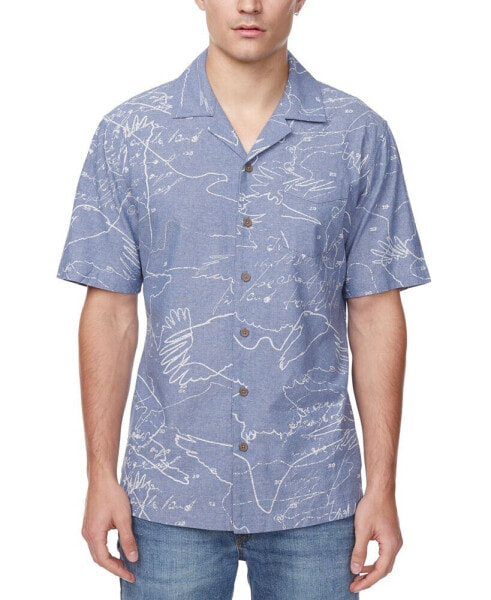 Men's Sirvan Relaxed Fit Short Sleeve Button-Front Printed Camp Shirt