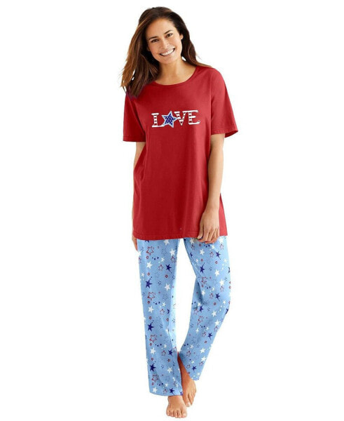 Plus Size Graphic Tee PJ Set