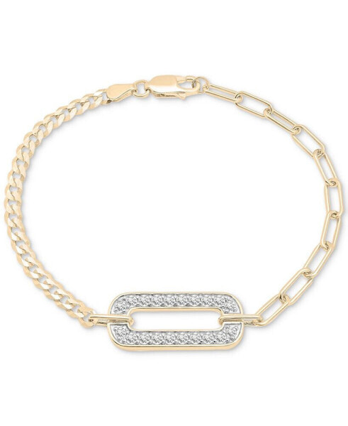 Diamond Link Two-Chain Bracelet (3/4 ct. t.w.) in Gold Vermeil, Created for Macy's