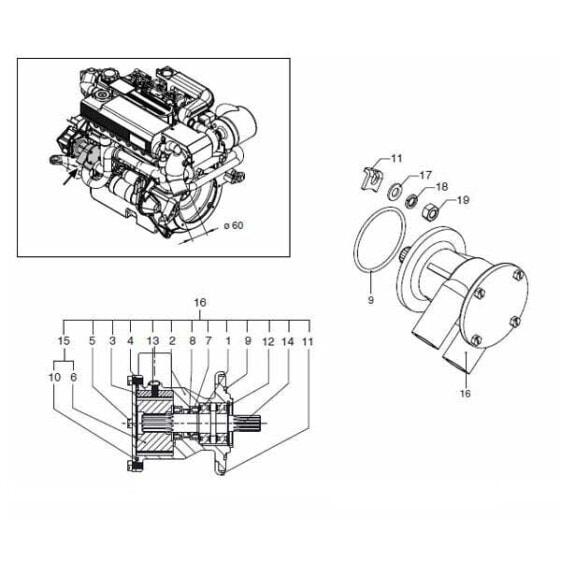 Лодочный мотор Vetus 040 Shaft Pump